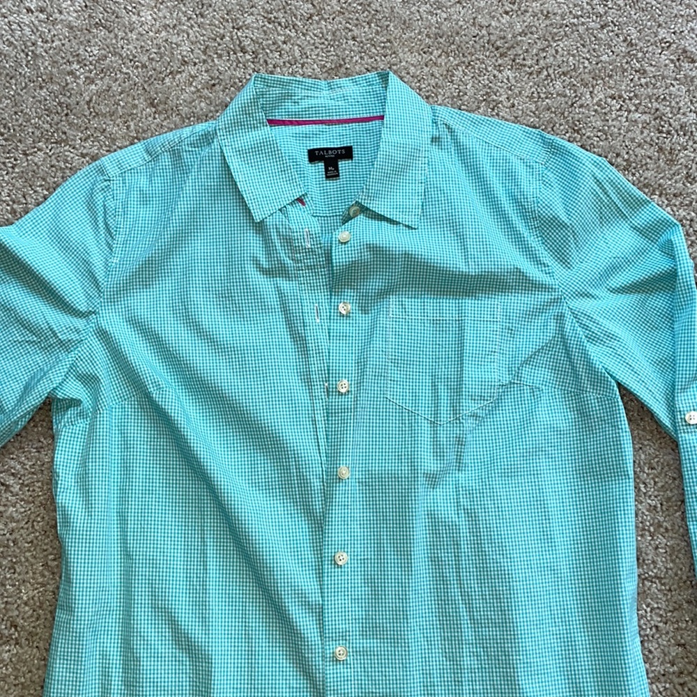 Talbots Women's long sleeve button down blouse with collar - size Mp